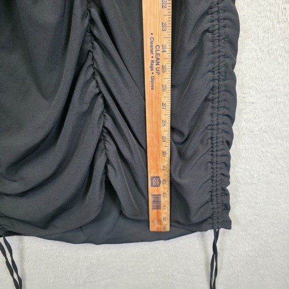 Abercrombie Fitch‎ Mini Dress Womens MT Tall Black Ruched Bodycon Whimsigoth - Picture 7 of 15